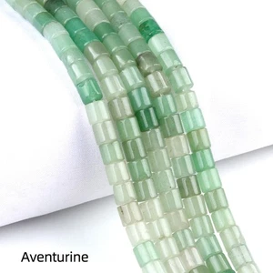 Cuentas espaciadoras tubulares cilíndricas de aventurina verde natural de 6 mm para hacer joyas - Imagen 1 de 6