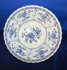 Johnson Bros. England Indies Round Vegetable Serving Bowl 8" Blue & White VGC - Picture 1 of 4