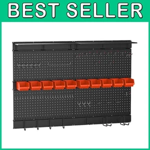 Organizzatore da parete Pegboard nero resistente - Foto 1 di 10