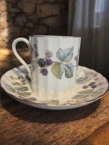 Vtg Handpainted Demitasse Cup Saucer 3oz Royal Worcester Lavinia England Fruit - Picture 1 of 13
