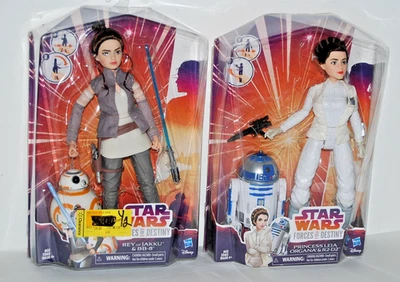 STAR WARS Forces of Destiny Princess Leia & R2-D2, Rey & BB-8 Figures Set - 10" - Image 1 of 4