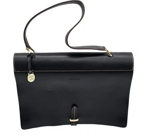 Vintage Dooney & Bourke Alto Leder Aktentasche schwarz Umhängetasche Messenger Bag - Bild 1 von 9