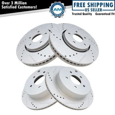 Front & Rear Drilled Brake Rotors Fits 05-14 INFINITI FX35 FX37 FX45 QX70 — 第 1/4 张图片