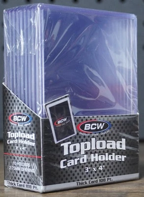 (10) Thick Card 3x4" Toploader Card Holders (108 Pt. Thickness) BCW NEW - Image 1 of 4