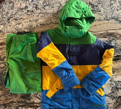 BURTON Dry Ride YOUTH LARGE Kids JACKET PANTS Set SKI Snowboard BLUE Green - Image 1 of 4