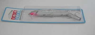 Corredor raso Rebel J2001S 4-1/4" articulado minnow grande 3/8 oz prata preto - Imagem 1 de 4