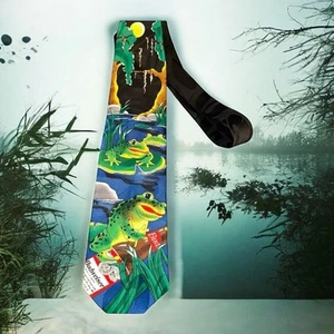Vintage Budweiser Tie BUD WEIS Errrr Commercial Beer Frogs 1998 Anheuser Busch - Picture 1 of 12