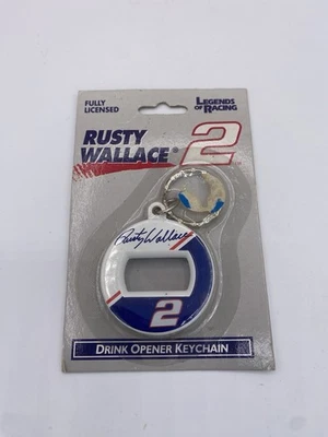 1998 Vintage Legends of Racing Rusty Wallace 2 Bottle Opener Keychain Nascar New - Image 1 of 2