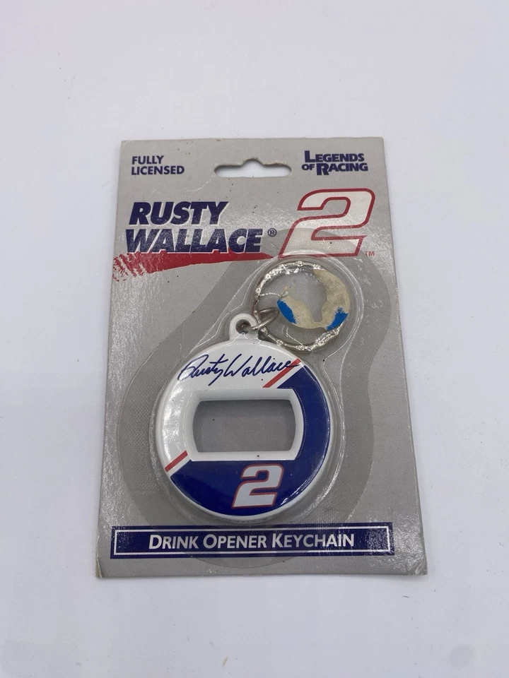 1998 Vintage Legends of Racing Rusty Wallace 2 Bottle Opener Keychain Nascar New - Image 1 of 2
