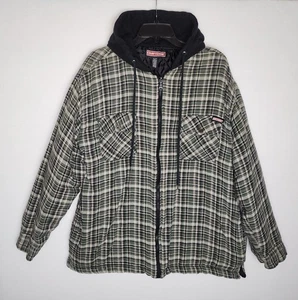Craftsman Mens Flannel Plaid Zip Up Insulated Work Wear Hooded Jacket Mens XL - Picture 1 of 9
