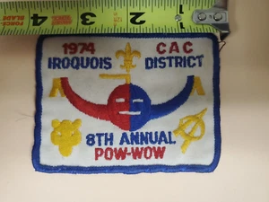 Vintage: Boy Scouts 1974 CAC Iroquois District 8th Annual Pow-Wow Patch - Picture 1 of 2
