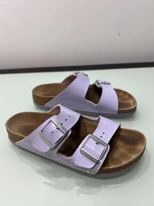Birkenstock Women's Size 5 EU 36 Narrow Arizona Lavender Patent Slides Narrow - Picture 1 of 24