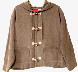 LIZ CLAIBORNE LIZ & CO - Sudadera con capucha estilo blazer gris - Talla para mujer: GRANDE - Imagen 1 de 4
