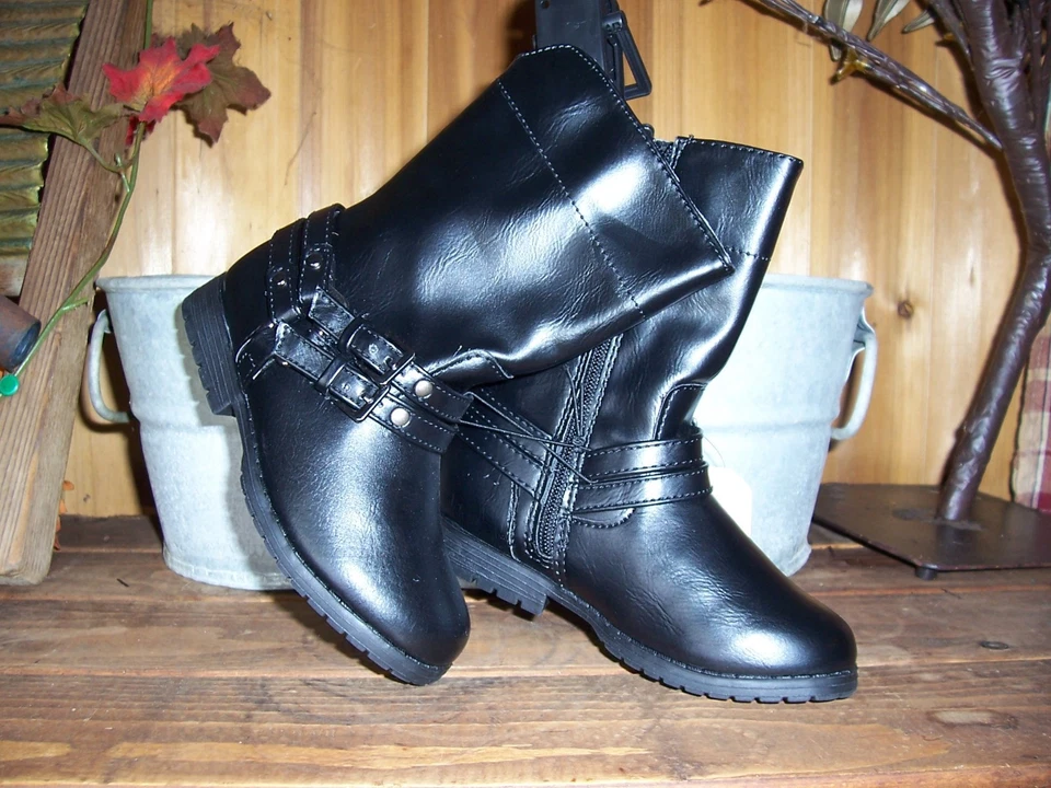 BOTAS DE VESTIR INFORMALES FADED GLORY NIÑAS NIÑOS PEQUEÑOS TALLA 7 COLOR NEGRO NIÑOS ZAPATOS NUEVOS Foto 1 de 1