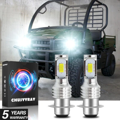 For Kawasaki Mule 600 610 3000 3010 - 2X H6M LED 12V White Headlights Bulbs YTB - Image 1 of 4