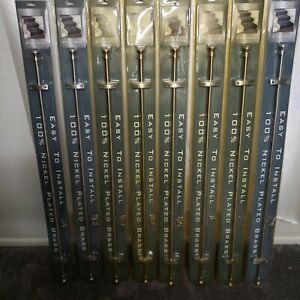 Nickel Plated Brass Stair Rods Lot of 8 NOS VTG Original Packaging