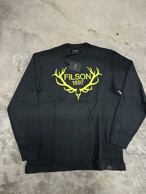 Novo com etiquetas Filson Waffle malha térmica gola redonda manga longa cinza amarelo alce masculino grande - Imagem 1 de 4