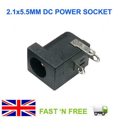 AVARTEK SCHWARZ 2,1 X 5,5 MM 12V DC POWER BARREL BUCHSE PCB HALTERUNG STECKER FÜR LAPTOP