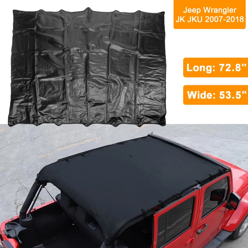 For Jeep Wrangler JK JKU 2007-2018 Leather Bikini Top Roof Cover Waterproof Foto 1 de 4