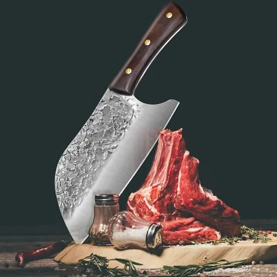 Cuchillo de carnicero de chef serbio hecho a mano forjado cuchillo de cocina para verduras Foto 1 de 4