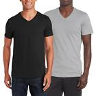 2x Men’s V-Neck T-Shirt Regular Fit 100% Cotton Short Sleeve Plain Tee Top S-3XL