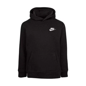 Nike Boy's Club Fleece Pullover Hoodie (Little Kids) Black 4 Little Kids - Picture 1 of 5