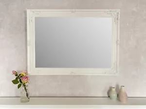 WAREHOUSE CLEARANCE – Large White Antique Style Wall Mirror - PRICE REDUCED - Picture 1 of 1