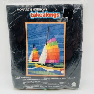 Monarch Horizons Rainbow Sails Kit 100% Wool Crewel Long Stitch 5 X 7 NOS 1986 - Picture 1 of 12