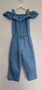 NAUTICA Girls Romper DENIM RUFFLES PANTS SZ.7 - Picture 1 of 11