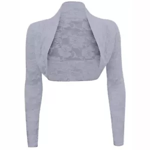 Women's 3 4 Sleeve Shrug Crochet Lace Cardigan Crop Top Crochet Lace Cardigan... - Picture 1 of 4