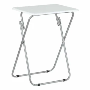Folding Gloss White Wooden TV Table Side Dinner Laptop Tray Coffee Tea Desk - Picture 1 of 3