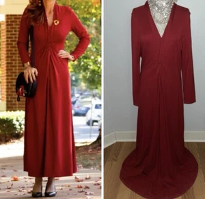 Soft Surroundings Maxi Dress Woman’s Size XL Lagia 63” Tall/Long Stretch Red New - Picture 1 of 15
