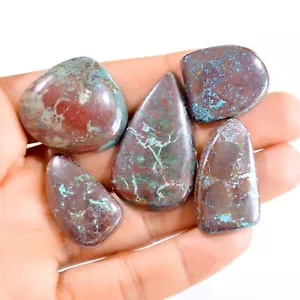 Lote de 5 piedras preciosas sueltas cabujón azurita natural 199 piezas 25x22-42x25 mm #2874 - Imagen 1 de 4