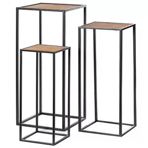 New Modern Nesting Display Tables Square Accent Side End Table, Set of 3 - Picture 1 of 7
