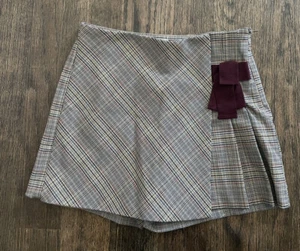 Zara Girls Plaid Skort Skirt Bow Size Size 9 - Picture 1 of 7