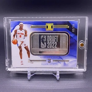 #/10! 🚨2022-23 Panini Impeccabile Jalen Duren RC Logoman Silver Troy Oz Rookie - Foto 1 di 2