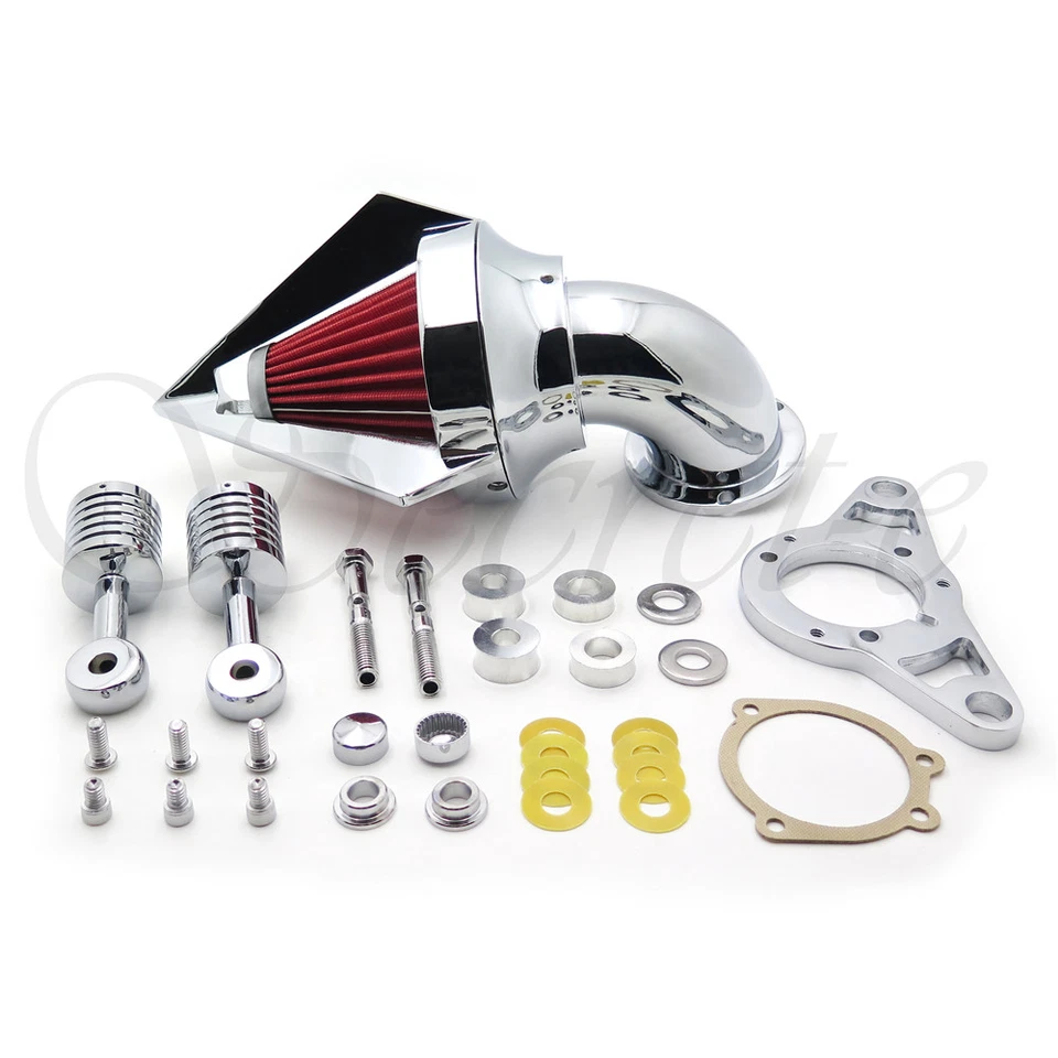 Filtro filtro de aire cromado para Harley Softail Fat Boy Dyna Street Bob Wide Glide Foto 1 de 4