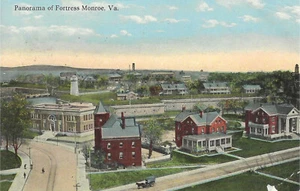1914 Vogelperspektive Panorama der Festung Monroe Virginia VA Postkarte verschickt - Bild 1 von 2