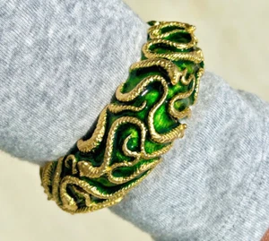 Raro splendido bracciale vintage KJL Kenneth J Lane revival egiziano dichiarazione serpente - Foto 1 di 18