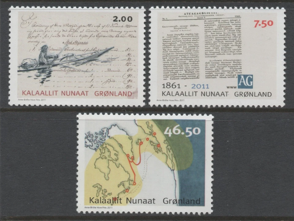 Groenlandia 2011 Comunicaciones Set de 3 MUH Foto 1 de 1