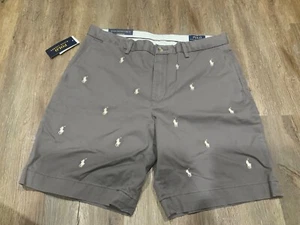 Polo Ralph Lauren grigia all over pony elasticizzata vestibilità classica 9" pantaloncino uomo tg 33 - Foto 1 di 5