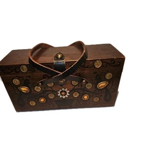 The Original Box Bag by Enid Collins Of Texas Vintage 1965 Wood Money Tree - Bild 1 von 7