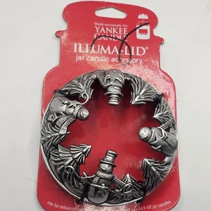 Yankee Candle Illuma-Lid Jar Candle Topper Silver Snowmen Weihnachten Winter 2011 - Bild 1 von 8