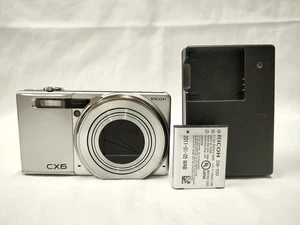 RICOH CX6 silver Compact Digital Camera English Language Working Good condition - Picture 1 of 5