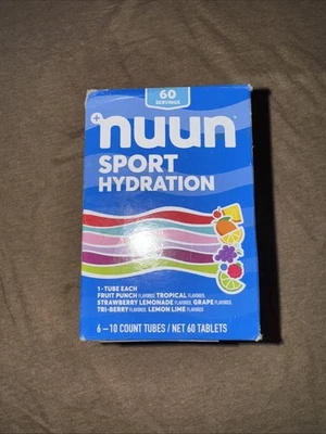 Nuun Sport Hydration смешанные вкусы 6 тюбиков x 10 таблеток, 60 порций - Ex: 2026 - Изображение 1 из 4