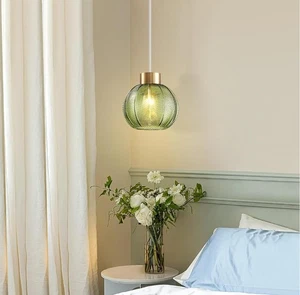 Elegant Light Green Glass Easy Fit Pendant Shade.Glass Shade Only - Picture 1 of 7