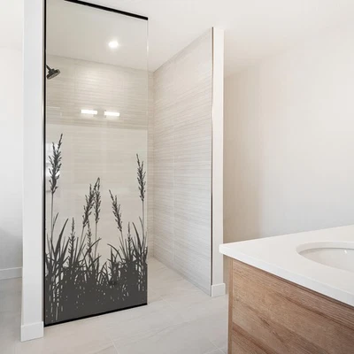 Sichtschutzfolie Milchglasfolie mit Motiv Duschfolie Duschkabine YX001-11 Gräser - Bild 1 von 4