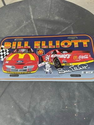 Bill Elliott #94 McDonalds Nascar Thunderbird License Plate Blue Coca Cola 1995 - Image 1 of 4