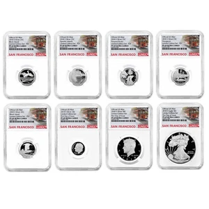 8pc Set - 2018-S Limited Edition Silver Proof Set NGC PF69 FDI Trolley Label - Picture 1 of 6