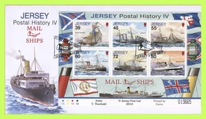 Jersey 2010 Mail Ships, six stamp Mini sheet on First Day Cover - Picture 1 of 1